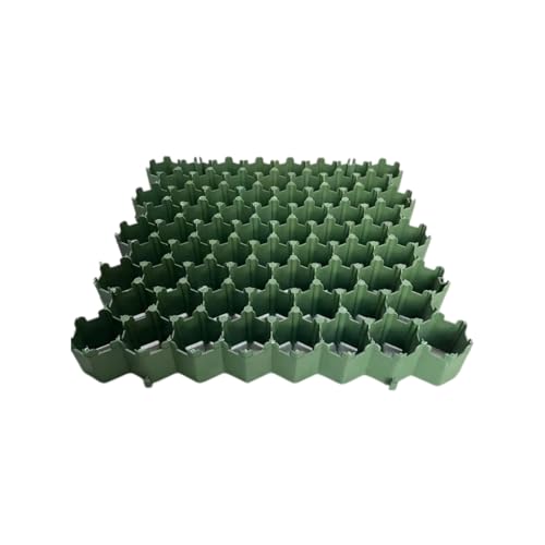 車道グリッドプラスチックマット、プラスチック舗装スラブベース、歩道スロープガーデン造園駐車場用、4グリッド=1m2(グリーン)(7cm-16 pieces)