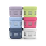 Ello Reusable Plastic Condiment Containers 4oz each with Screw-on Leak Proof Lid 6 Pack | Perfect for Salad Dressing Sauce Dips Lunchbox Picnic Travel Bento Box | BPA-Free | Dishwasher Safe | Sunny