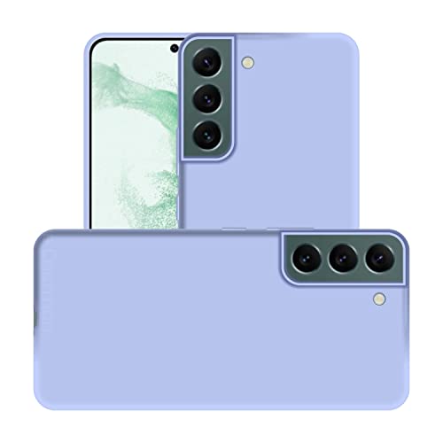 Image of Case Creation Liquid TPU Silicone Cover for Samsung Galaxy S22 Soft Case,Anti-Dirty Slim Case Frosted Matte Cute Candy TPU Raised Bezel (Splash of Color) Back Case Cover for Samsung S22 -Light Purple