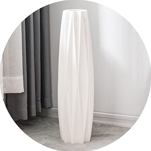 Grand vase à poser au sol en céramique design origami pour décoration salon et chambre moderne
