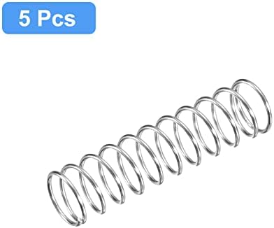 uxcell Compression Spring, 5Pcs 304 Stainless Steel, 10mm OD, 0.8mm Wire Size, 40mm Free Length, Silver Tone - 2