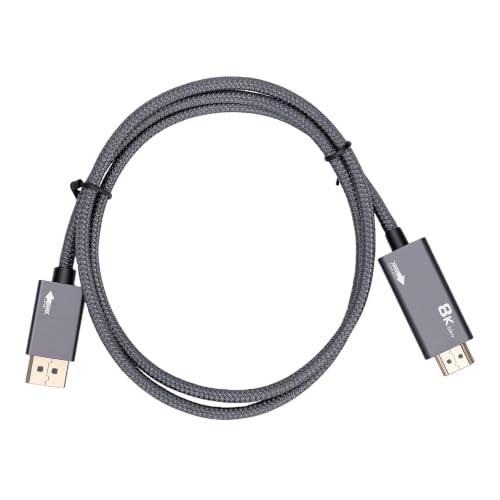 Adaptador 8K DisplayPort 1.4 a 2.1 Asixxsix Unidireccional con Soporte HDR de 10 bits