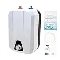 1500W 110V Tankless Electric Water Heater, 6L/1.59gal Mini Instant Hot Water Heater, 86-149°F Water Heater Under Sink with Overheating Protection/IPX4, Instant Hot Water Heater for Kitchen RV, White