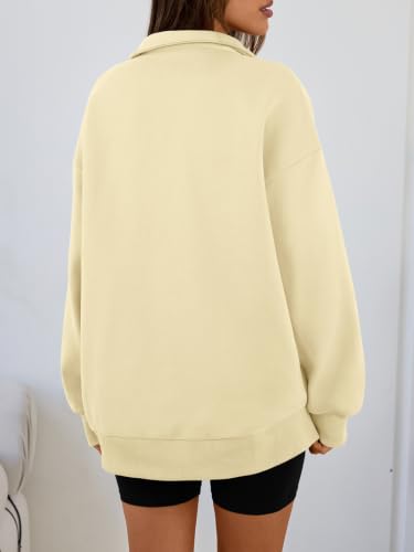 Image of Trendy Queen Women's Oversized Half Zip Fleece Sweatshirts-Cozy Pullover, Sweaters for Fall Winter