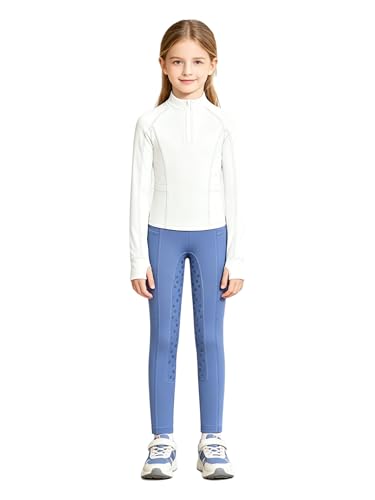 Tenue d'équitation fille anti-frottement avec leggings et top manches longues