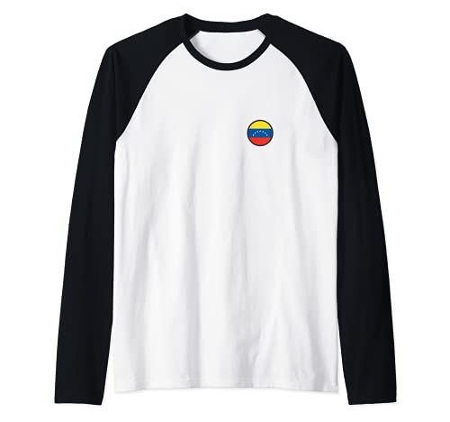 Flag Venezuela Raglan Baseball Tee, Black