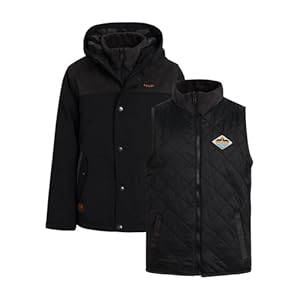 Volcom Sistema de parka 3 en 1 para niños, chaqueta de invierno impermeable pesada para niños y chaleco acolchado con aislamiento (tamaños: 4-20)