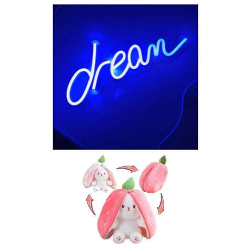 Image of EITHEO Stuffed Animal Plushie Stuffed Toy for Kids (Neon Dripping Heart + Bunny)