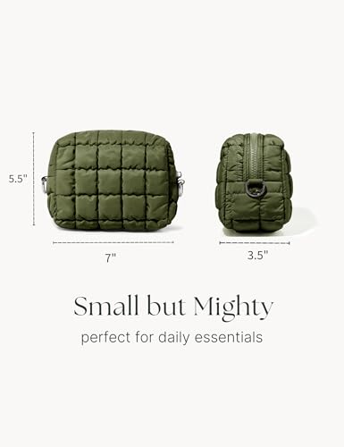 Quilted Travel Duffle Bag Large Weekender Bag Puffer Overnight Bags & Quilted Makeup Bag Puffy Cosmetic Bag Cute Puffer Travel Toiletry Bag for Women Girls3
