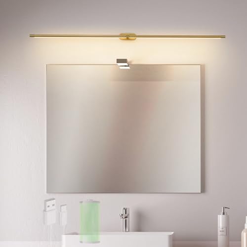 Lámparas para dormitorio y cabecera de metal dorado con iluminación LED de pared