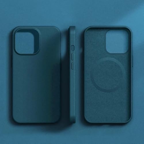 Étui en cuir pour iPhone 15 magnétique : fini les chutes avec cette coque arrière antichoc bleu foncé