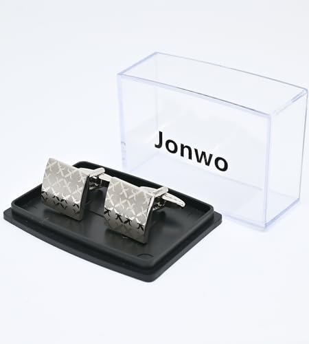 Mancuernillas clásicas cuadradas de metal para hombre miniatura 5