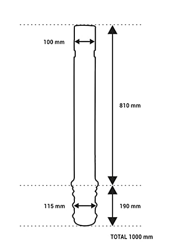 Ferretelix® Bolardo de Señalización Empotrable Negro | Alta Resistencia y Flexibilidad | Elemento Vial para Control de Tráfico y Protección de Zonas Peatonales