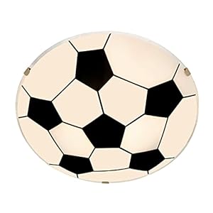 Plafoniera ‘FUßBALL’ dimmerabile (Moderno) colore Bianco, in Vetro ad es. Cameretta (1 luce, E27) di Lindby | plafoniera per bambini, plafoniera, lampada