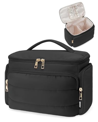 WANDF Travel Toiletry Bag for Women, Wide-open Large Makeup Bag