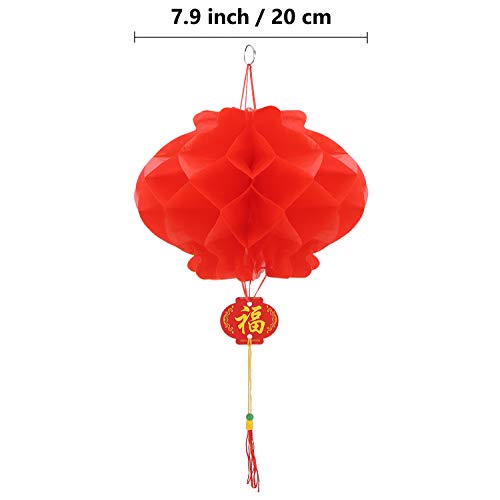 10 Pcs Chinese New Year Lanterns Red Lanterns Set Of 10 For Chinese Spring Festival Wedding Festival Restauran Party Decoration (20 Cm/7.9", 10 Pcs) #TOP1