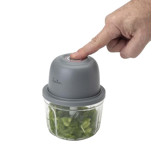 JATA JEPC1207 - Mini Picadora Eléctrica Recargable USB-C, Picadora Inalámbrica 430 ml, Cuchilla Acero Inoxidable 3 Alturas, Trituradora de Cocina BPA Free