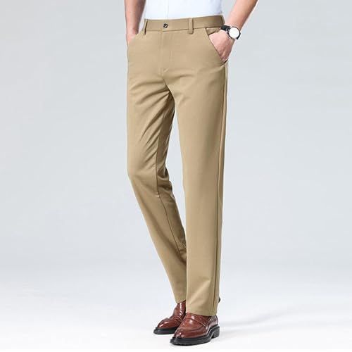 Suit Pants for Men Relaxed Fit Straight Leg Dress Pants Stretchy Lightweight Flat Front Chino Pants with Pockets3