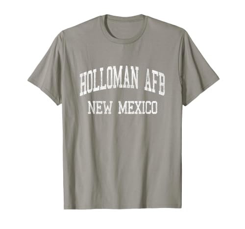 Holloman AFB New Mexico NM Vintage Athletic Sports Design T-Shirt, Men, Slate Grey, Medium