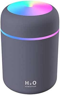 Colorful Cool Humidifier USB-Only 300ml Portable with 7 Colors 2 Fog Mode Ultra Quiet Suitable for Home Car Bedroom Office and Travel (Gray)