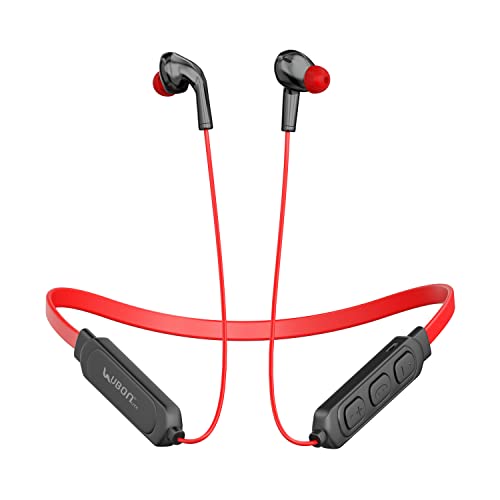 Image of UBON CL-118 Bluetooth Wireless in Ear Earphones with Mic, Up to 12 Hours Playtime, Hd Sound Quality, 10Mm Driver, V5.0 Bluetooth Headset (Red)