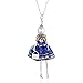 QiuYueShangMao Collier Pendentif poupée Pendentif et Collier Femme Charme Bleu Robe Rouge Collier de poupée Collier Longue chaîne Le Cadeau Parfait pour Petite Amie, Femme, Fille, mère