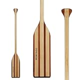 WONITAGO Wooden Canoe Paddle with Ergonomic Palm Grip and Anti-Collision Edge, Floating Wood Canoe Boat Paddle, 122 cm/4 ft, Splicing Color