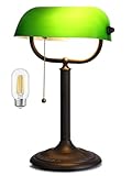 Design Antico: La parabola in vetro verde può ammorbidire la luce, ridurre l'abbagliamento e diminuire efficacemente l'affaticamento degli occhi. Adatta per lettura, ufficio e studio, è una scelta di illuminazione ideale per scrivanie e banchi di lavoro.