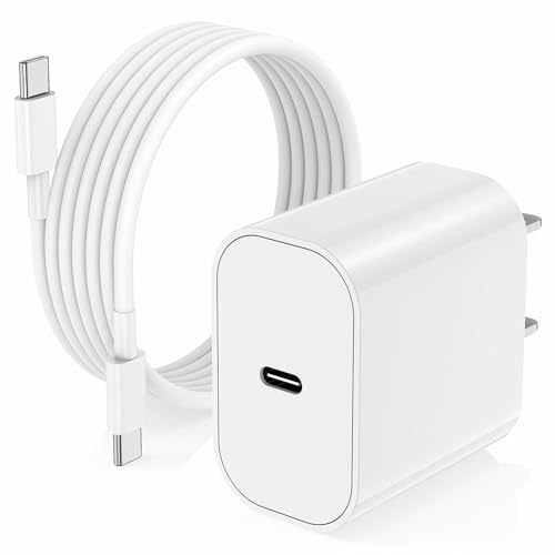 iPhone 17 16 15 Charger/10ft Type C to C Charging Cable Cord Long USB C Fast Charging Block Plug for Apple iPhone 17 Pro Max/17 Air/16 Pro/15 Plus/AirPods/iPad/mini Plug Cube Birck Box Power Adapter