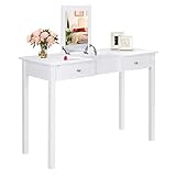 【Stilvolles Aussehen】Der Schminktisch herrstellt aus premium Holz Material und mit der feinen Verarbeitung sieht der Kosmetiktisch sehr schick und mordern. Dank der hübschen Optik ist der Tisch geeignet für Schlafzimmer, Wohnzimmer, Ankleidezimmer, etc.