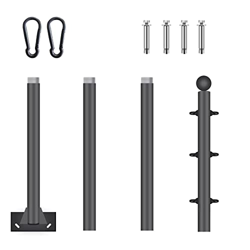 Fairyrain Shade Sail Poles Kit Enlarged Dameter, 10Ft Outdoor Sun Shade Sail Poles Support Awning Canopy Heavy Duty Steel Post For Outside Deck Patio Backyard Wedding (2 Pack, Black) #TOP2