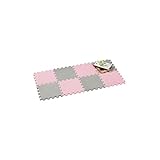 シービージャパン(CB JAPAN) ジョイントマット [防音 衝撃吸収] ピンク×グレー 厚め 12mm 30×30cm 8枚組 ストロベリー やわらかジョイントカラーマット JOINTMAT