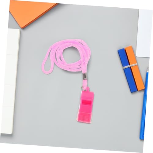 Silbatos deportivos rosas de plástico con cordón 6 piezas miniatura 5