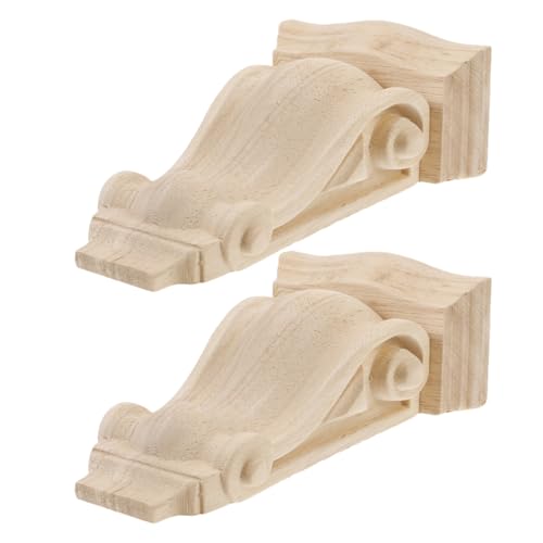 Operitacx - Operitacx Lot de 2 corbeaux décoratifs en bois sculpté à la main de style européen pour porte, cheminée, meubles, supports en bois massif avec détails complexes pour une décoration d'intérieur