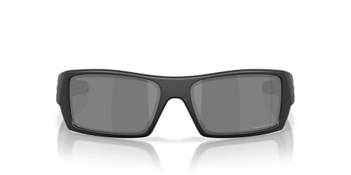 Oakley Mens OO9014 Gascan Rectangular Sunglasses Matte Black/Blue/Prizm Black Polarized 60mm