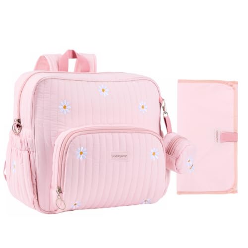 Image of GOBABYMART Diaper Bag Backpack with Changing Pad - Travel Baby Bag, Insulated Bottle Pockets, Stroller Straps