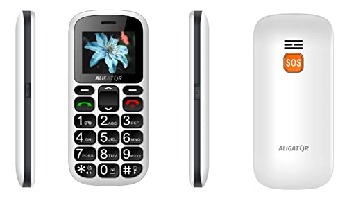 ALIGATOR AZA321WT Seniormobil med SOS-knapp och färgskärm, vit