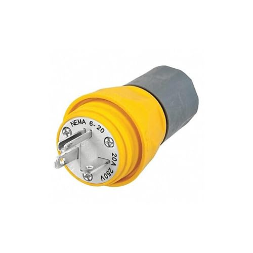 Watertight Plug, 6-20P, 20A, 250Vac, Yellow
