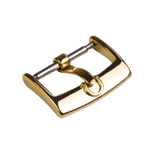 Imagen de ROUHO Premium Acero Inoxidable Reloj Hebilla Hebilla Ardillón Repuesto Pulsera Reloj Accesorios para Omega-Oro 16mm