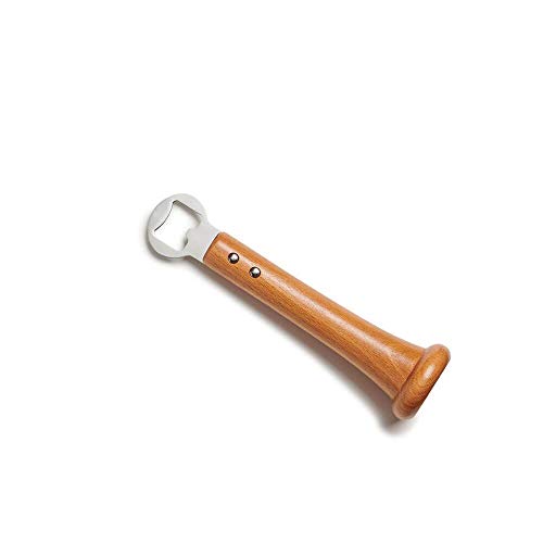 Baseball BBQ abridor de botellas con mango de madera miniatura 1