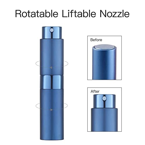 Image of Toureal Travel Perfume Atomiser Refillable - Mini Aftershave Spray Bottle - Small Glass Fragrance Atomizer for Women - Portable Empty Cologne Refill Pump Dispenser for Men Silver 3Pcs