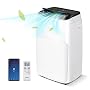 COSTWAY Climatiseur Mobile Silencieux 5 EN 1, Clim 14000BTU Refroidissement Rapide,Chauffage,Ventilateur,Déshumidificateur,Mode Nuit, Climatisation Faible Conso,Wifi