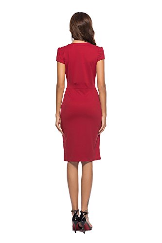 Image of CEASIKERY Women's Business Retro Cocktail Pencil Wear to Work Office Casual Dress