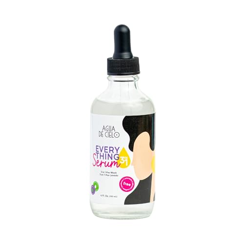 Agua de Cielo Everything Serum para la caída, frizz, y puntas abiertas, contiene aceites de ricino, argano, jojoba y aguacate - 120 ml