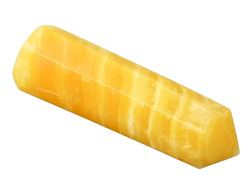 Image of Certified Yellow Calcite Crystal Tower Obelisk Point For Chakra, Healing And Balancing - Aaa Grade Original Certified Gemstone Agate For Reiki Meditation Yoga Spiritual (2-3 Inches)