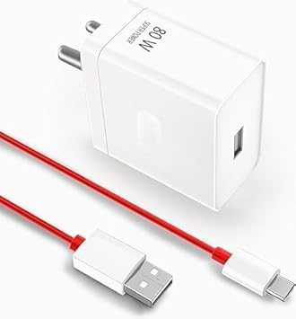 Image of 80W Super VOOC Charger for 80W Charger with USB to C Cable Fast Super VOOC Charger for 10T 10R 10pro 9 pro 9RT 9 8 8t 7 7t 6 6t 5 5t Nord2T (Adapter & Cable) (DP201)