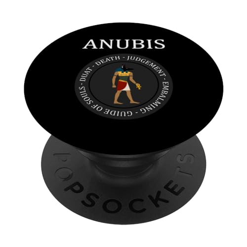 Anubis Egyptian God of the Dead Egyptian Mythology PopSockets Swappable PopGrip, Black