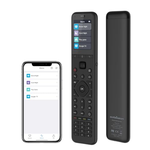 SofaBaton U3 Universal Remote Control Scroll Wheel Air Mouse Bluetooth Multipoint Smart Remote All in One with Customize Button Works with IR/Bluetooth/RF Devices Voice Control with Google Assistant