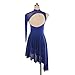 Girl's Lyrical Dance Costume Modern Pole Dance Performance Outfit for Womens Figure Skating Dress Ballet Dancewear,Blue,XXXS