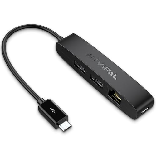 AuviPal 3-in-1 Micro USB Ethernet Adapter, OTG Hub...
